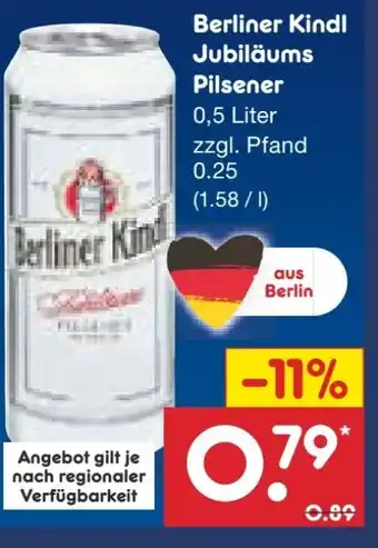 Netto Marken-Discount Berliner Kindl Jubiläums Pilsener Angebot