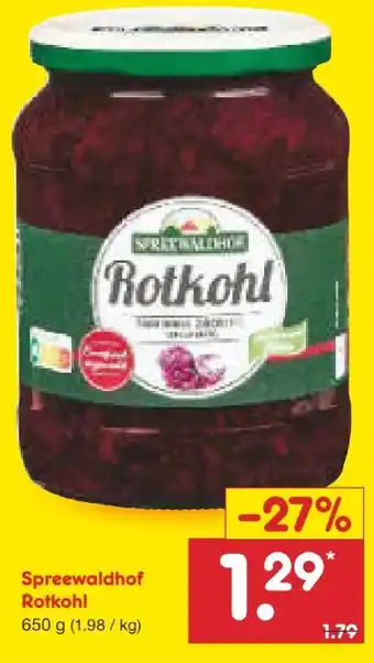 Netto Marken-Discount Spreewaldhof Rotkohl Angebot