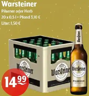 Getränke Hoffmann Warsteiner Pilsener oder Herb Angebot