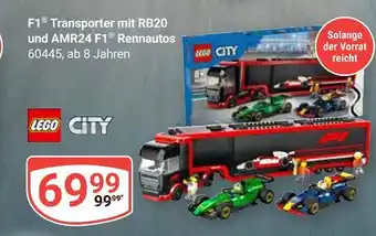 Globus Lego city f1 transporter mit rb20 und amr24 f1 rennautos Angebot