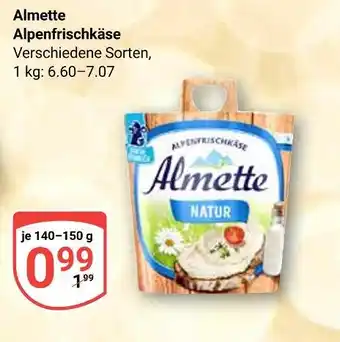 Globus Almette alpenfrischkäse Angebot