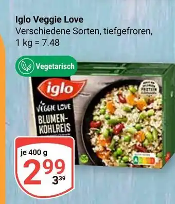 Globus Iglo veggie love blumen-kohlreis Angebot