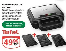 Globus Tefal sandwichmaker 3 in 1 sw383d Angebot