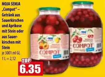Mix Markt MOJA SEMJA „Compot" Getränk aus Sauerkirschen und Aprikose Angebot