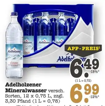 E-Center Adelholzener mineralwasser Angebot