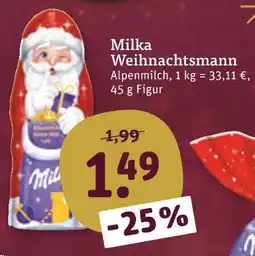 tegut Milka weihnachtsmann Angebot