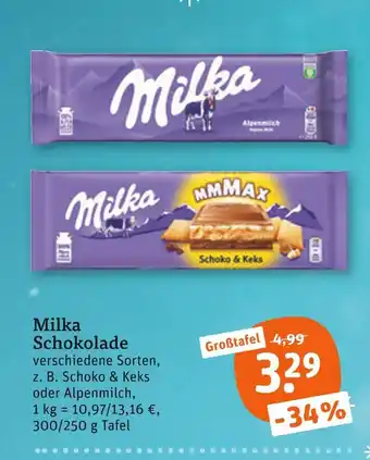 tegut Milka alpenmilch Angebot