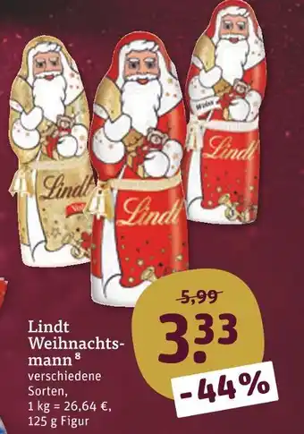 tegut Lindt weihnachtsmann Angebot