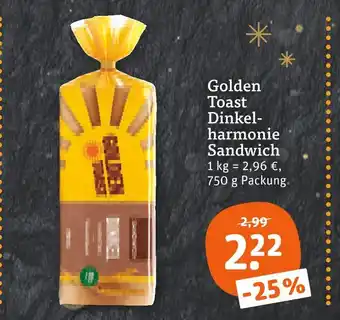 tegut Golden toast dinkelharmonie sandwich Angebot