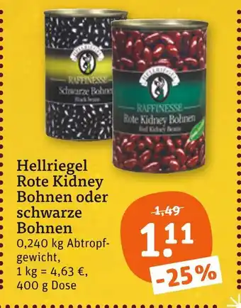 tegut Hellriegel rote kidney bohnen Angebot