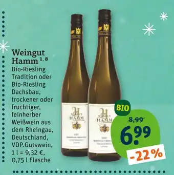 tegut Weingut hamm bio-riesling tradition Angebot