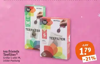 tegut Tea friends teefilter größe m Angebot