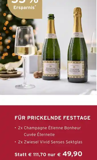 Tchibo Étienne bonheur oder zwiesel champagne cuvée éternelle und vivid senses sektglas Angebot