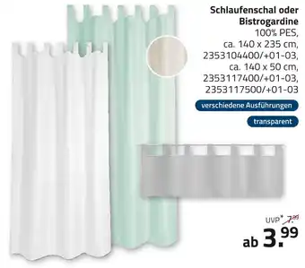 ROLLER Schlaufenschal oder bistrogardine Angebot