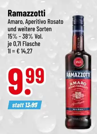 trinkgut Ramazzotti amaro, aperitivo rosato und weitere sorten Angebot