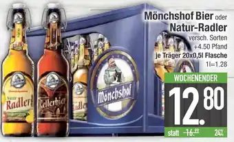 Edeka Mönchshof bier oder natur-radler Angebot