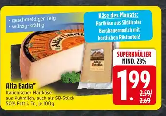 Edeka Alta badia hartkäse Angebot