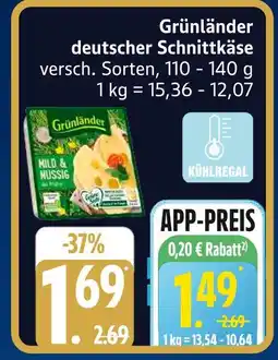 Marktkauf Grünländer deutscher schnittkäse Angebot