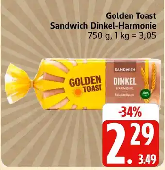 Marktkauf Golden toast sandwich dinkel-harmonie Angebot