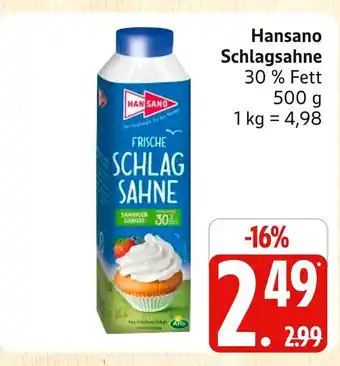 Marktkauf Hansano schlagsahne Angebot