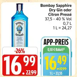 Marktkauf Bombay sapphire dry gin Angebot
