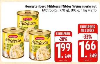 Marktkauf Hengstenberg mildessa mildes weinsauerkraut Angebot