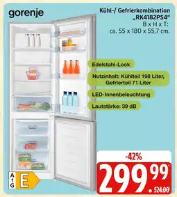 Marktkauf Gorenje kühl-/gefrierkombination rk4182ps4 Angebot