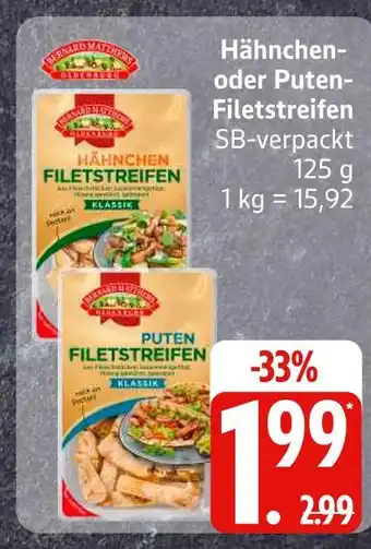 Edeka Bernard matthews hähnchen filetstreifen Angebot