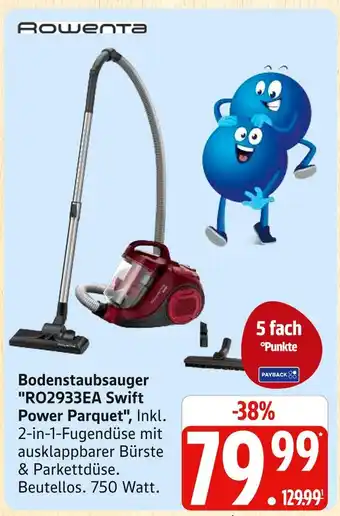Marktkauf Rowenta bodenstaubsauger ro2933ea swift power parquet Angebot