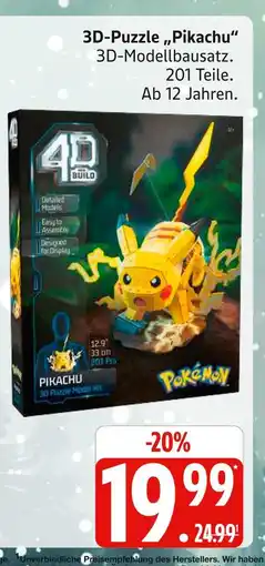Marktkauf Pokemon 3d-puzzle pikachu Angebot