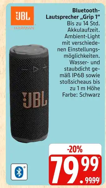 Marktkauf Jbl bluetooth-lautsprecher grip 1 Angebot