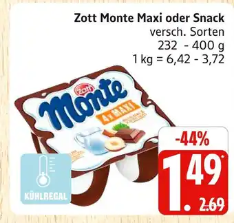 Marktkauf Zott monte maxi Angebot