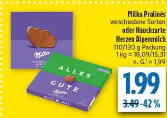 diska Milka pralinés Angebot