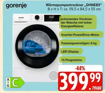 Marktkauf Gorenje wärmepumpentrockner dhne83 Angebot