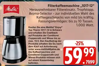 Marktkauf Melitta filterkaffeemaschine 1017-12 Angebot