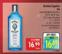 Marktkauf Bombay sapphire gin Angebot