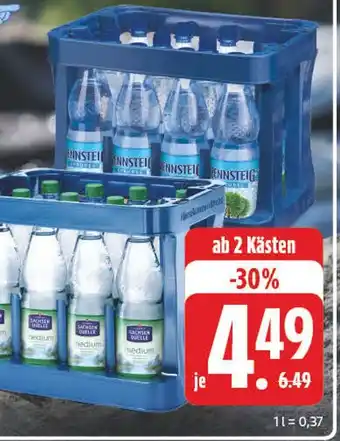 E-Center Lleburger sachsen quelle, oppacher mineralquellen, rennsteig mineralwasser Angebot