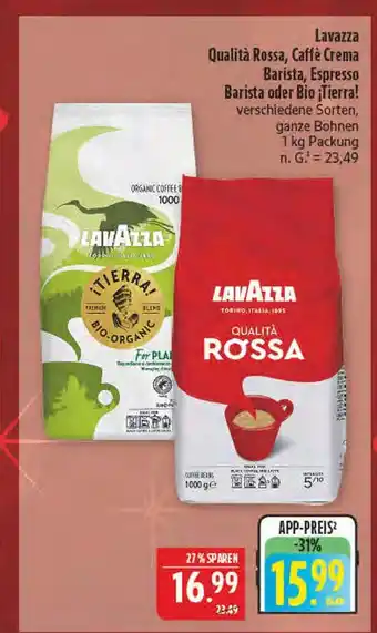 Marktkauf Lavazza qualità rossa, caffè crema barista, espresso barista oder bio tierra! Angebot