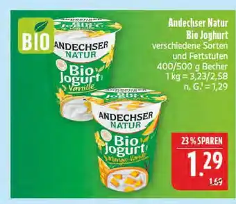 Marktkauf Andechser natur bio joghurt vanille Angebot
