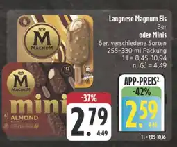 E-Center Langnese magnum eis 3er Angebot