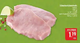 Marktkauf Schweinerückensteaks natur Angebot