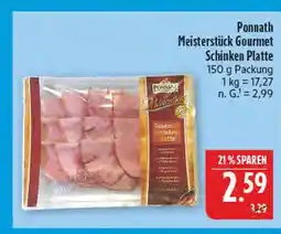 Marktkauf Ponnath meisterstück gourmet schinken platte Angebot