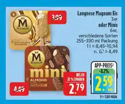 Marktkauf Langnese magnum eis 3er Angebot