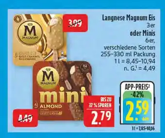 Marktkauf Langnese magnum eis 3er Angebot