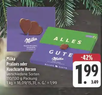 Edeka Milka pralinés Angebot