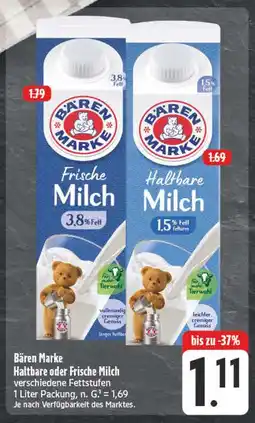 Edeka Bären marke frische milch Angebot