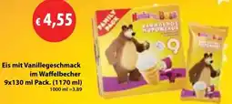 Mix Markt Eis mit Vanillegeschmack im Waffelbecher Angebot