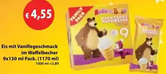 Mix Markt Eis mit Vanillegeschmack im Waffelbecher Angebot