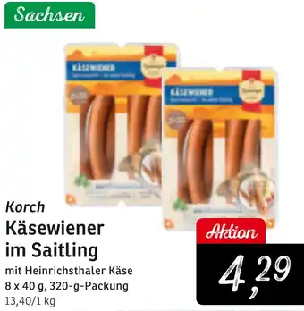 KONSUM Korch Käsewiener im Saitling Angebot