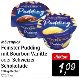 KONSUM Mövenpick Feinster Pudding mit Bourbon Vanille oder Schweizer Schokolade Angebot